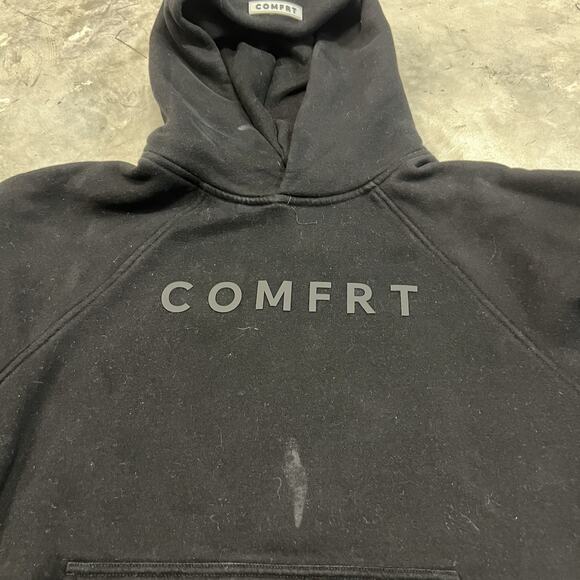 Comfrt Mens Fleece Pullover Hoodie Black Size Medium - Picture 4 of 8